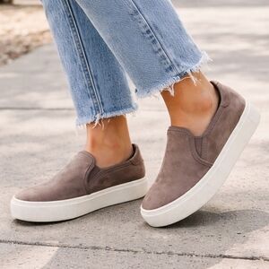 UGG Brown Suede Slip-On Sneakers | Neutral Casual Comfort Platform Shoes
